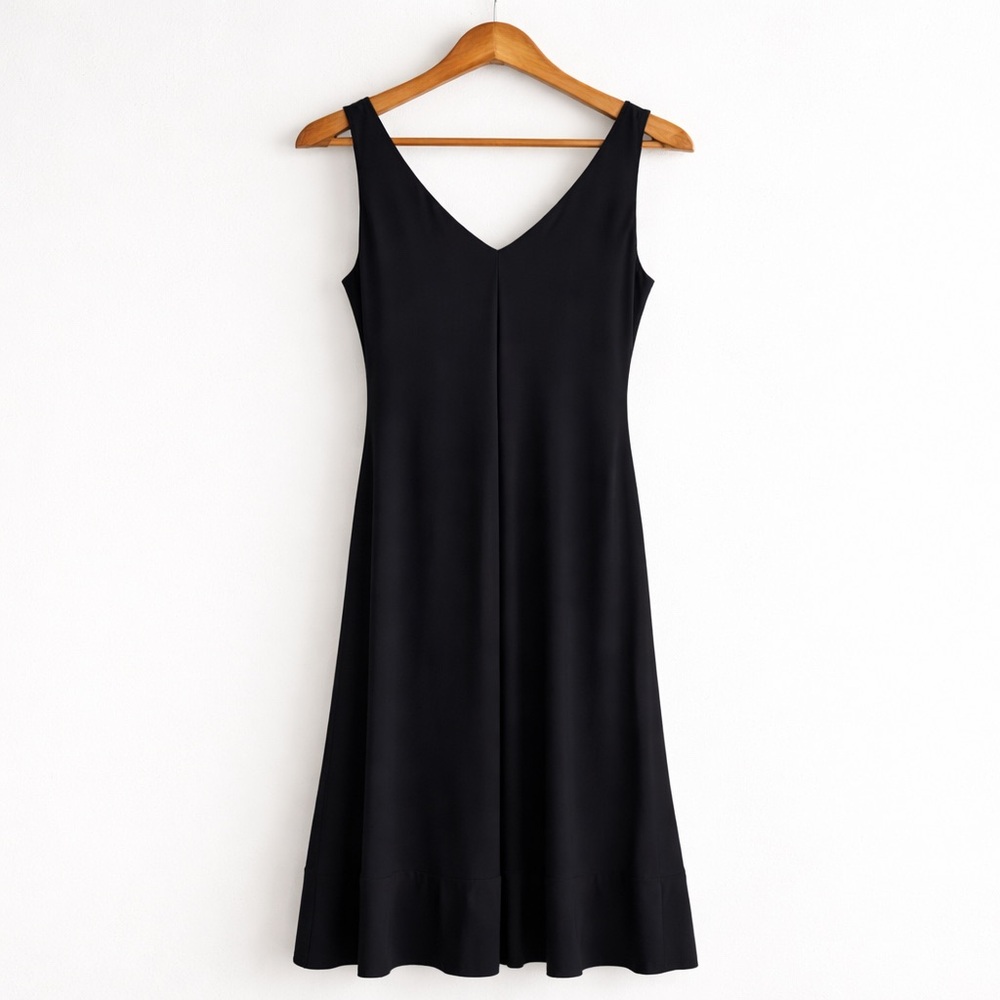 Lauren Ralph Lauren Black Faux Wrap Jersey Midi Dress Petite 8P - Picture 3 of 5